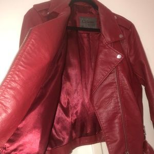 Ci Sono Red Leather Jacket